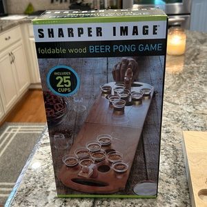 Sharper image, foldable, wood beer pong game